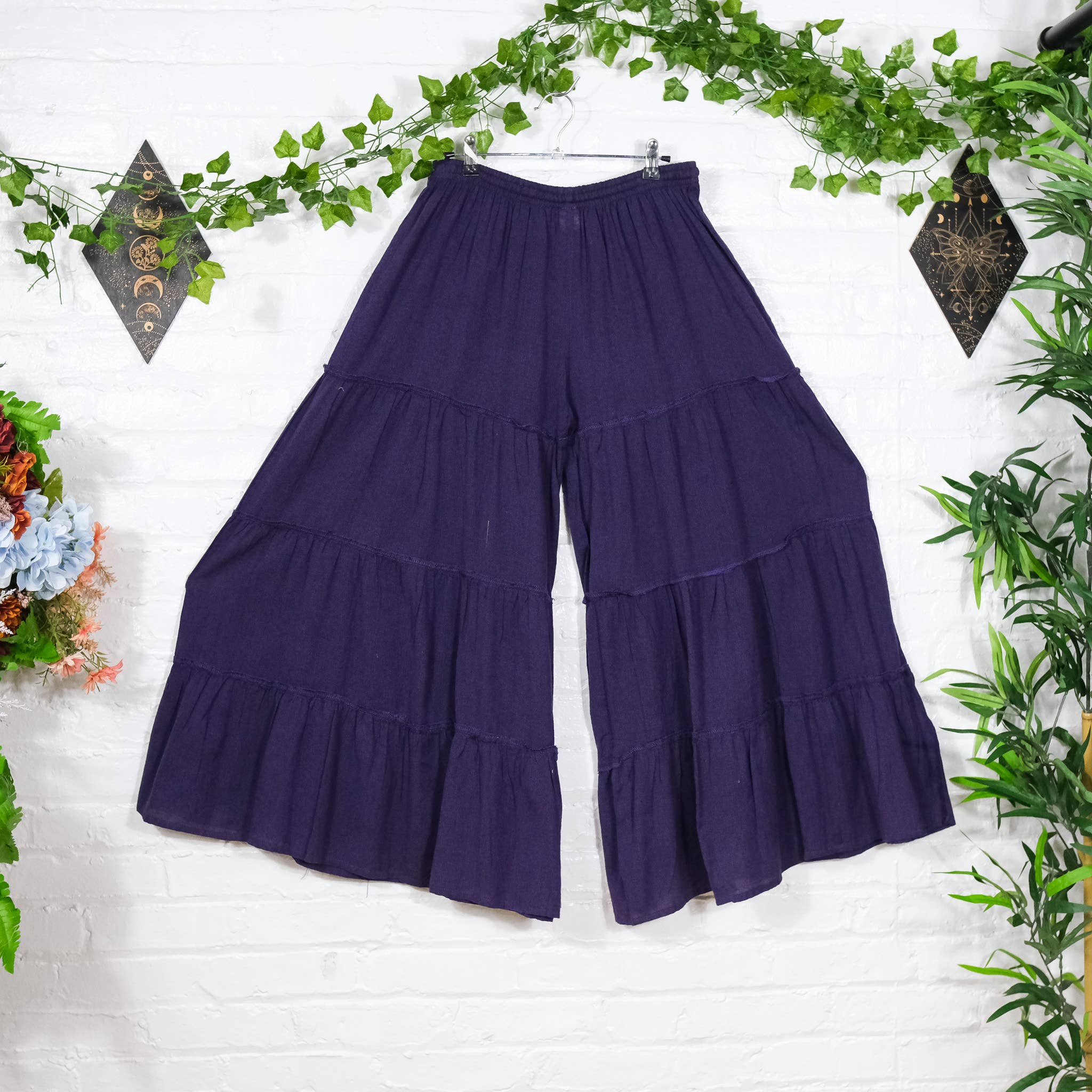 Cotton Flowy Boho Tiered Pant with Pockets