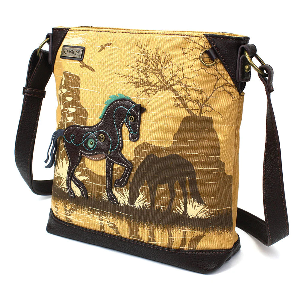 Canvas Crossbody - Horse (Brown)