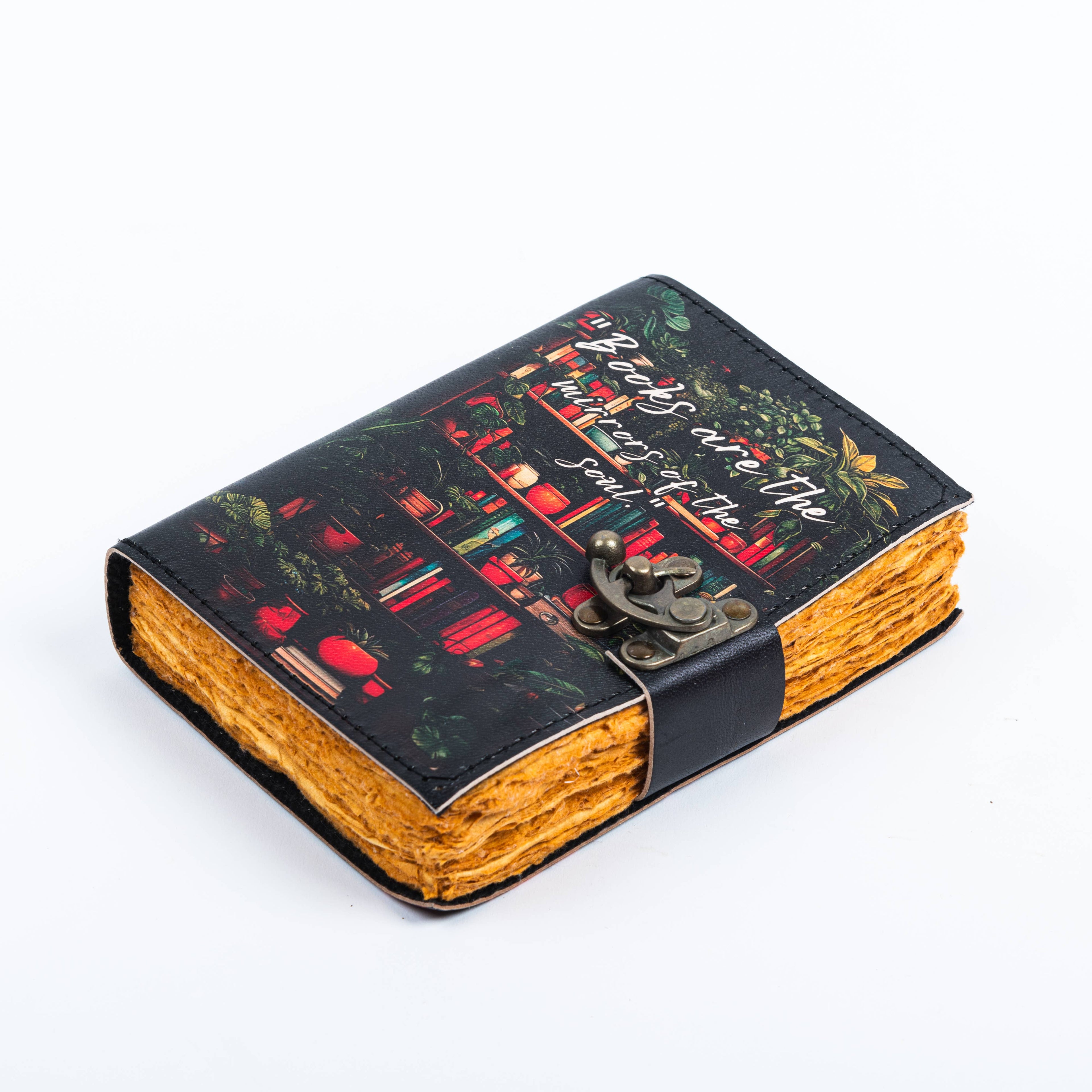 Leather Journal with Lover Print Quote