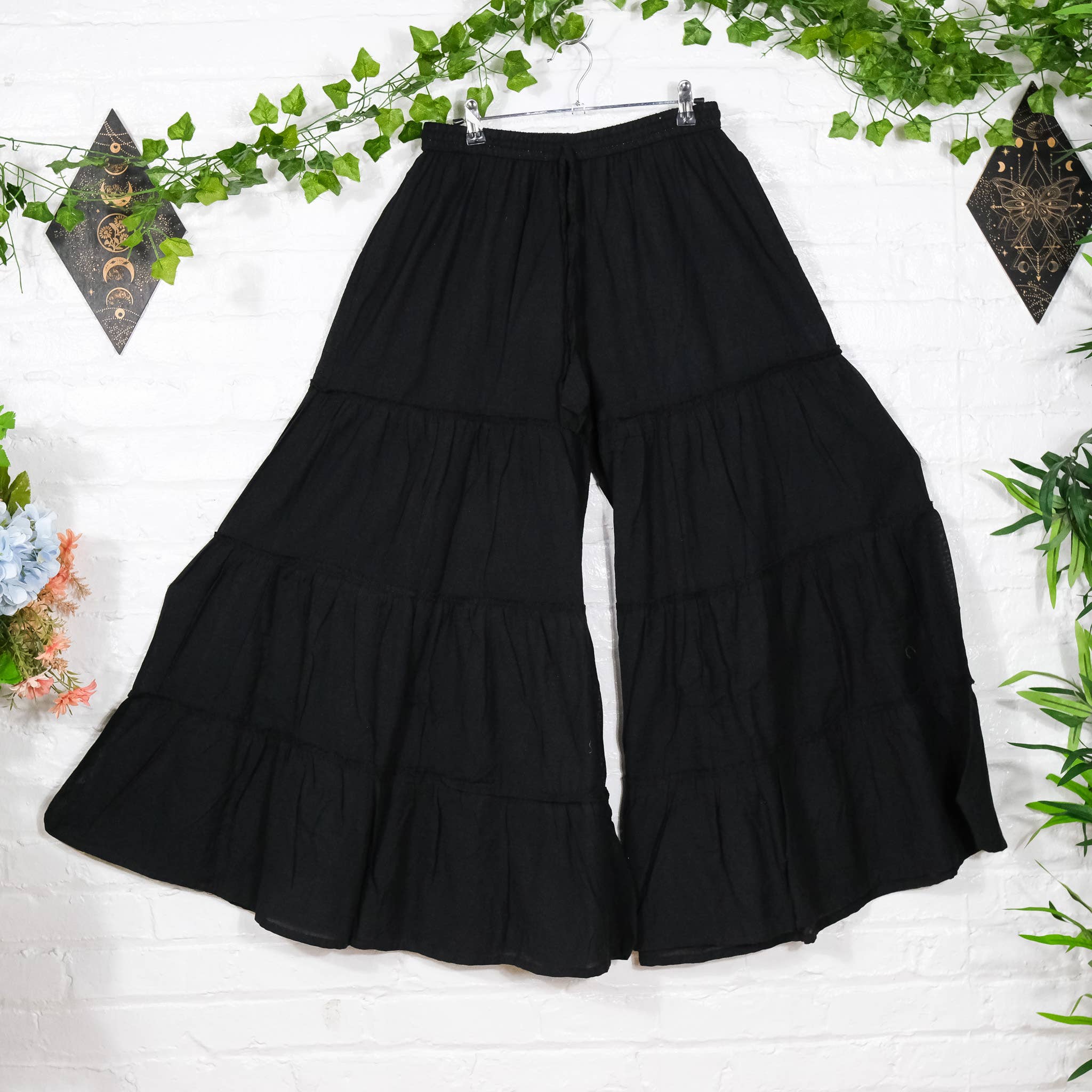 Cotton Flowy Boho Tiered Pant with Pockets