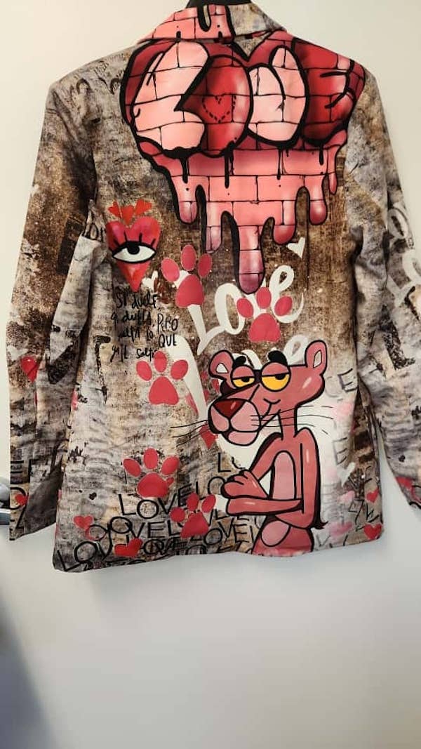 Graffiti Love Street-Art Print Blazer
