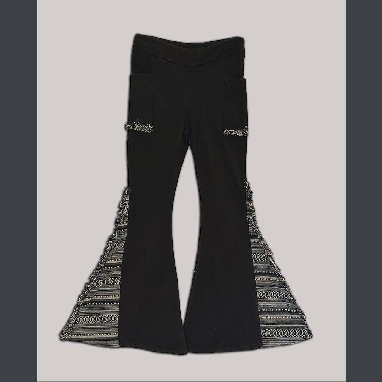 Cotton Fleece Stonewashed Pants with Gherri Trim