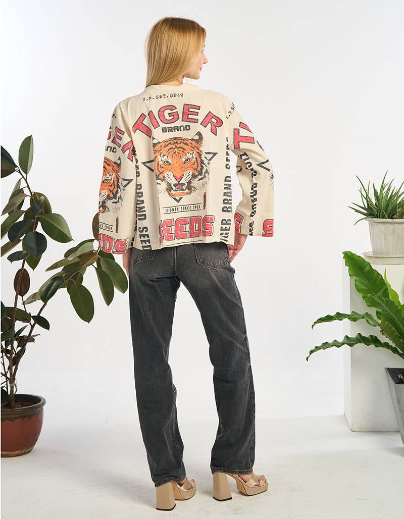 COTTON CARDIGAN TIGER