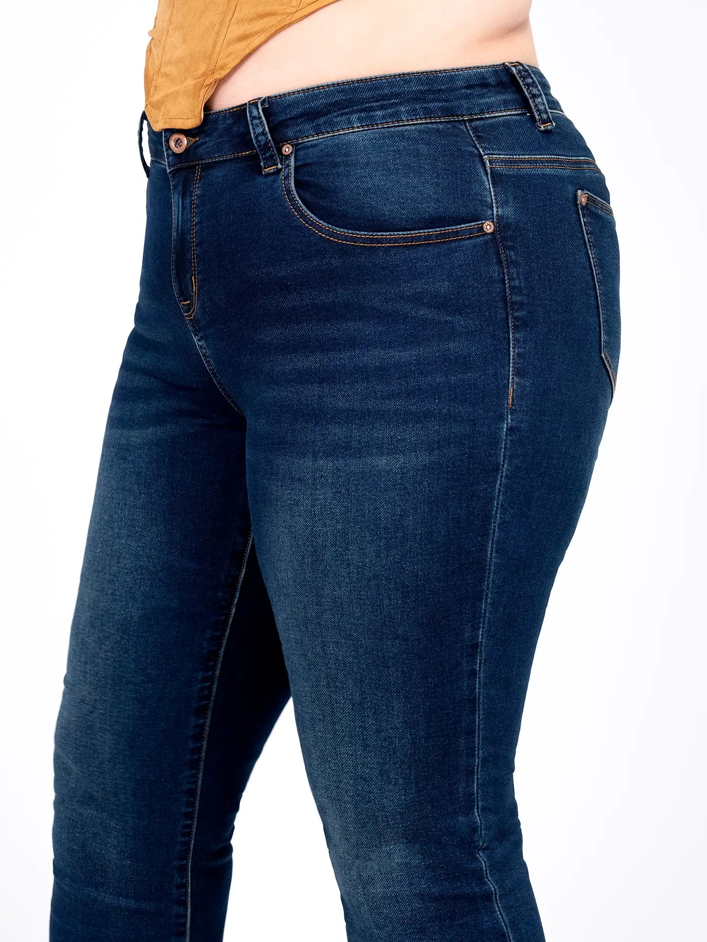 Basic Soft Denim Mid-Rise Skinny Jeans