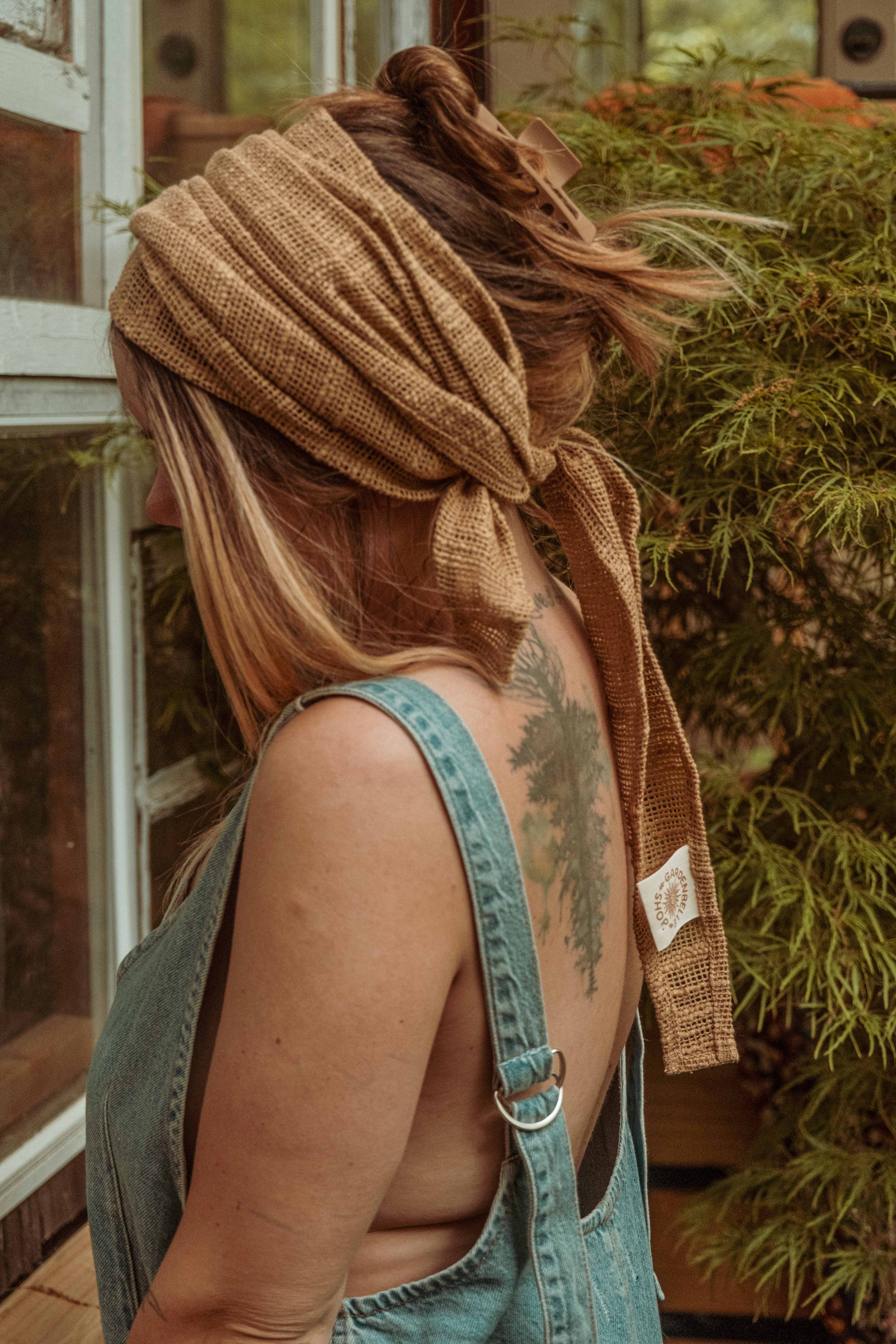 Beachy Recycled Cotton Bohemian Mesh Hair Wrap