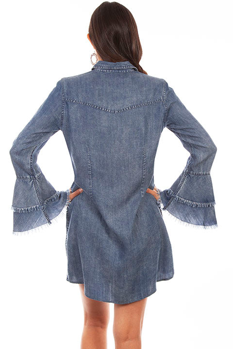Denim Bell Sleeve Dress