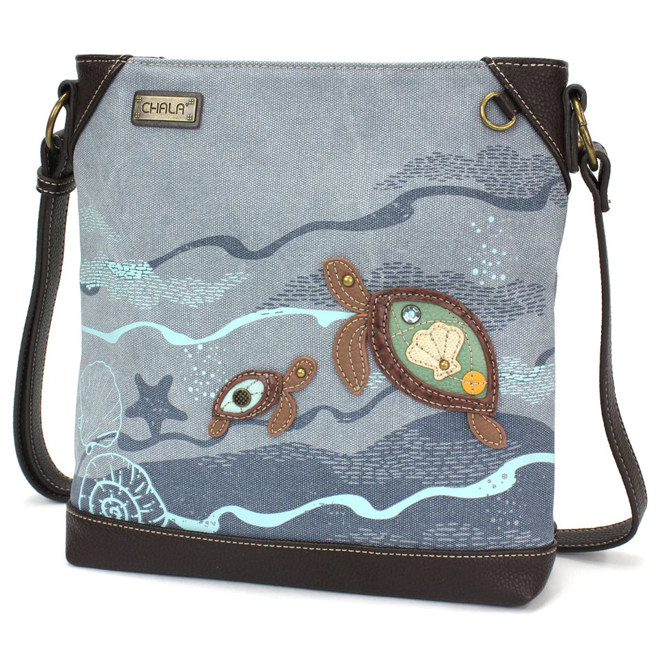 Chala Turtle Canvas Crossbody Bag