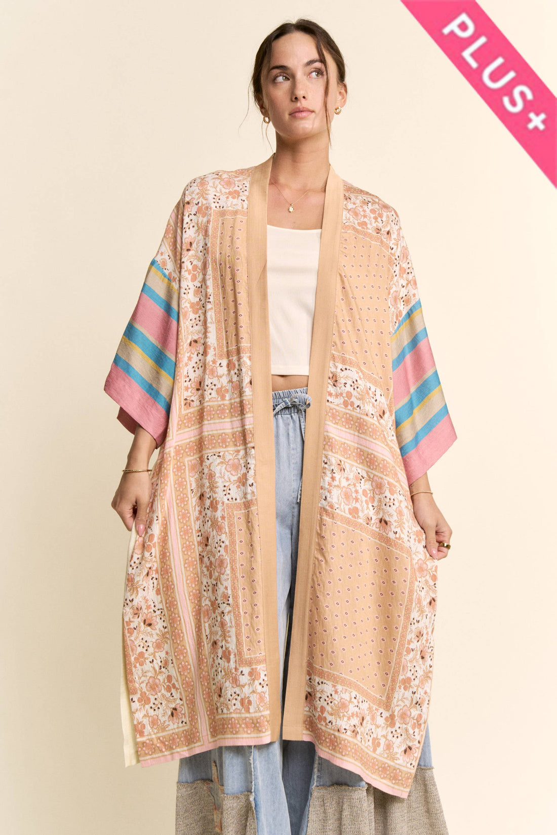 Whimsy Cat Printed Kimono