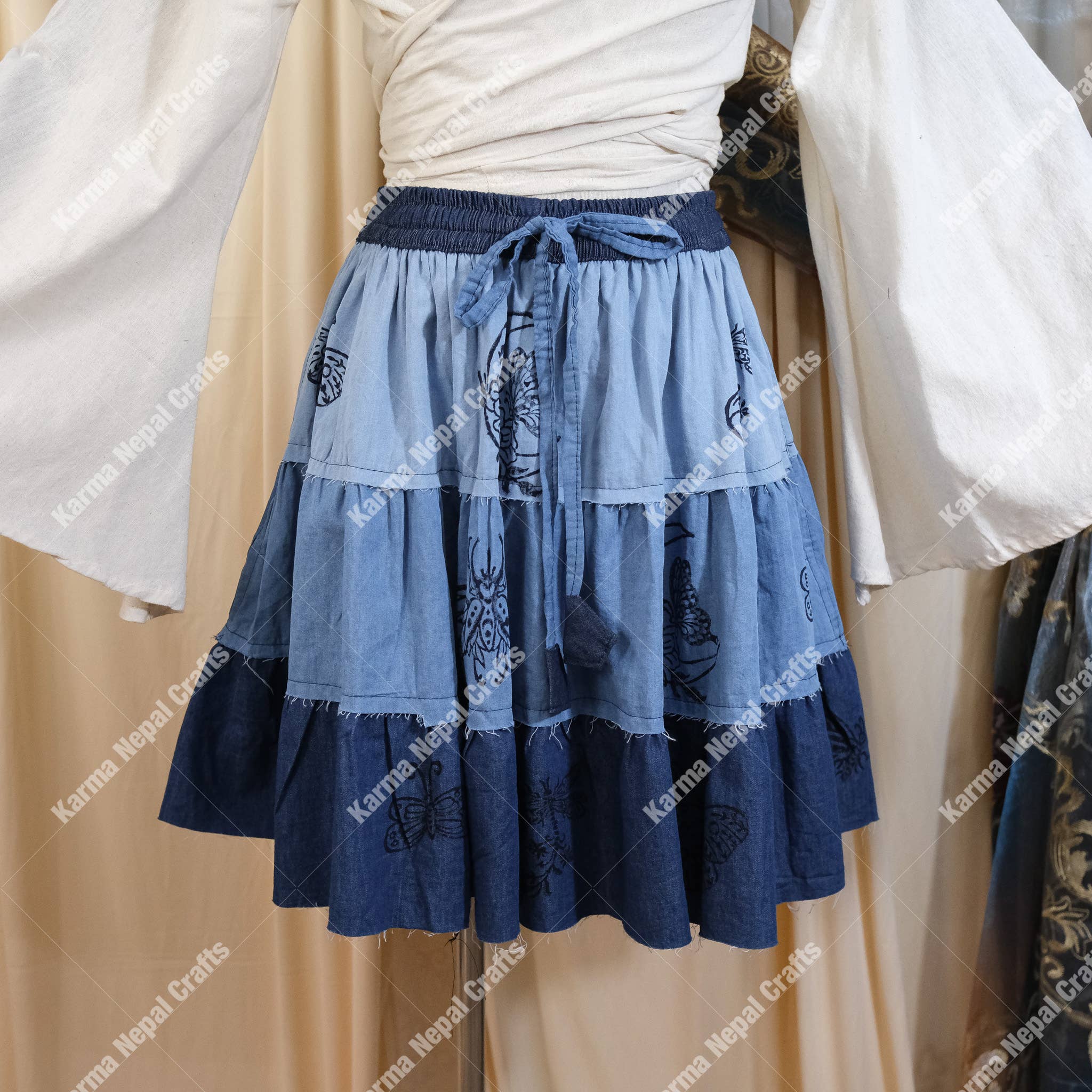 Patchwork Mini Skort with Pockets