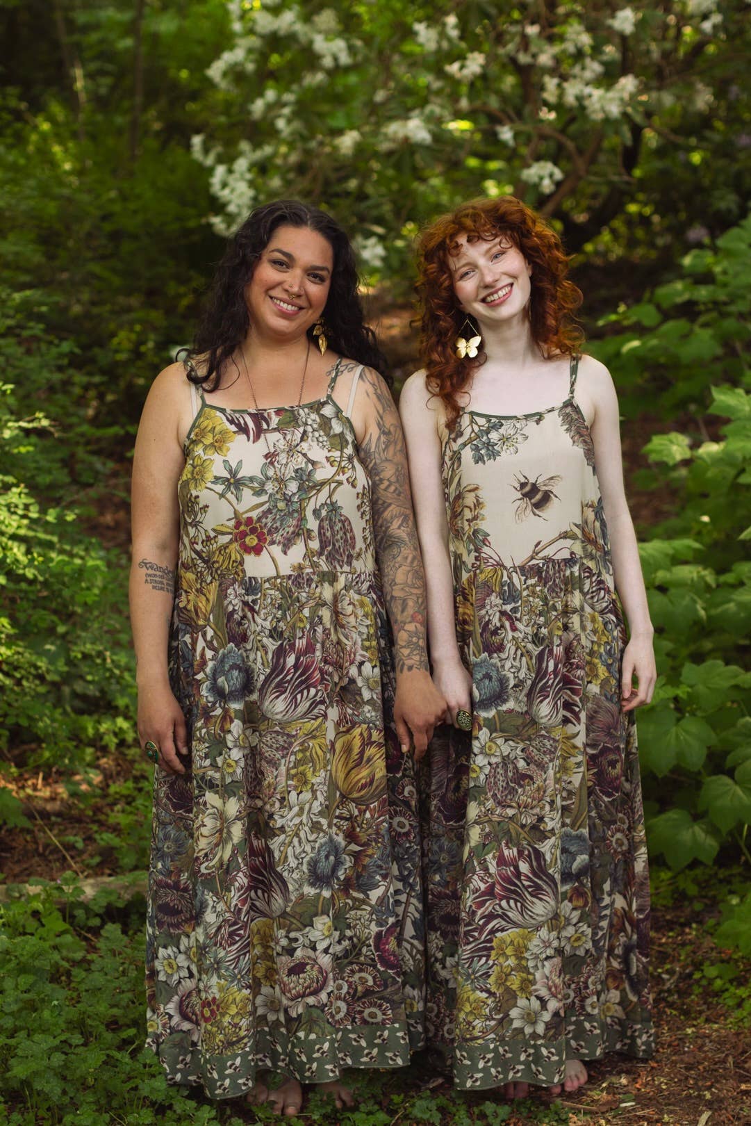 Love Grows Wild Bohéme Long Maxi Slip Dress w/ Bees