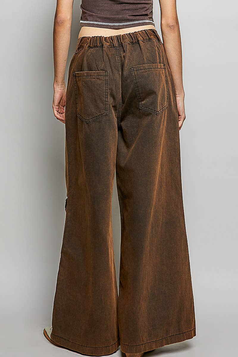 Vintage Elastic Band High Rise Wide Pants