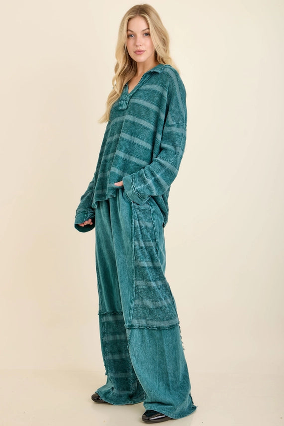 Mineral Washed Textured Pants