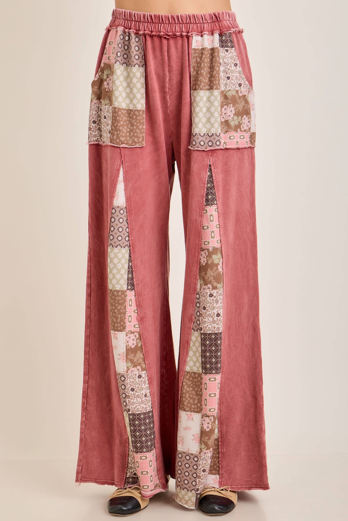 Fall Paisley patchwork Flared Pants