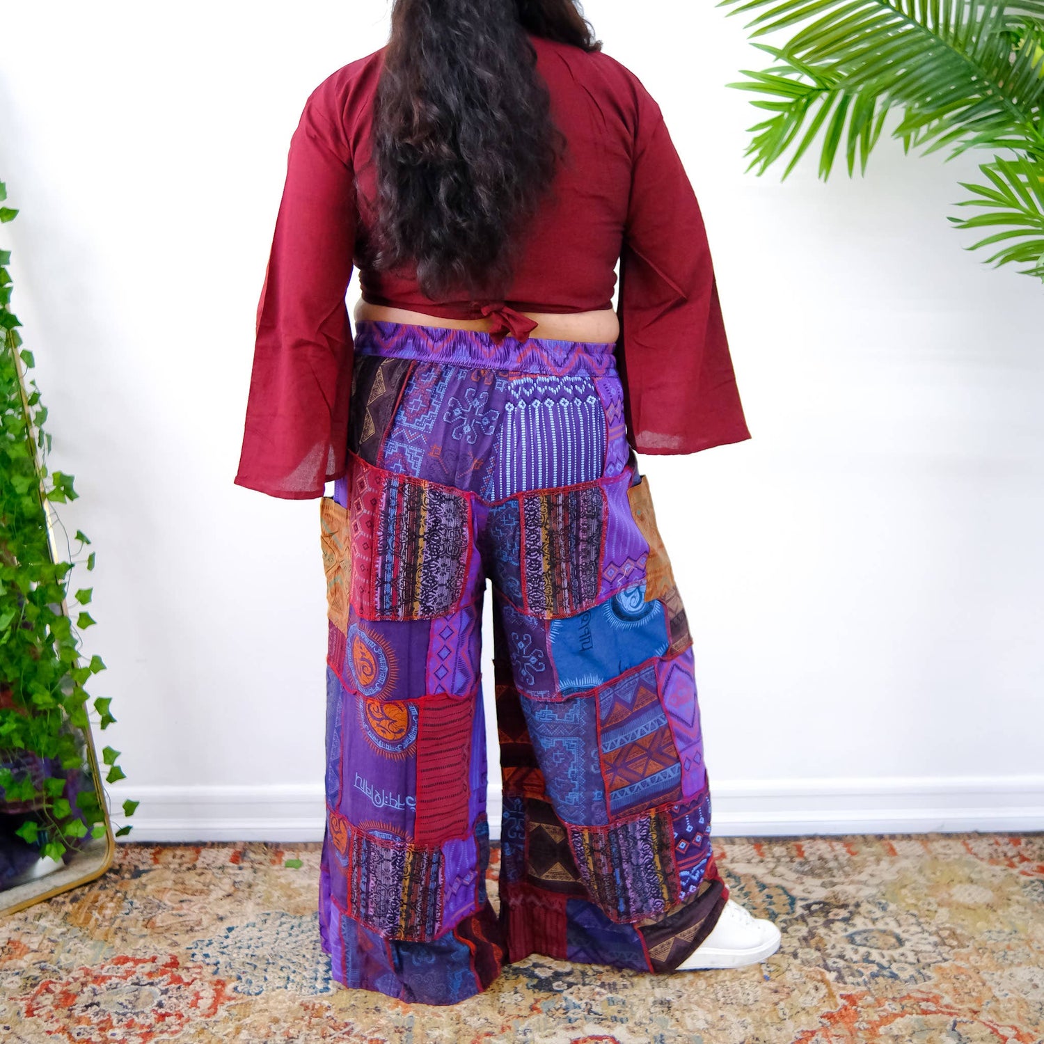 Handwoven Patchwork Colorful Boho Palazzo Pants