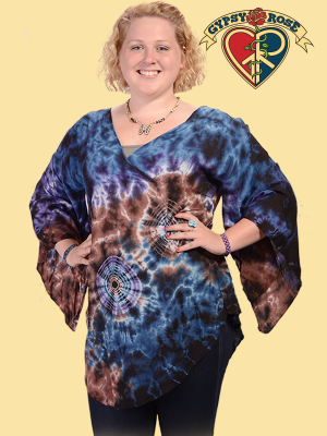 Electric Forest Tye Dye Rayon Angelic Blouse
