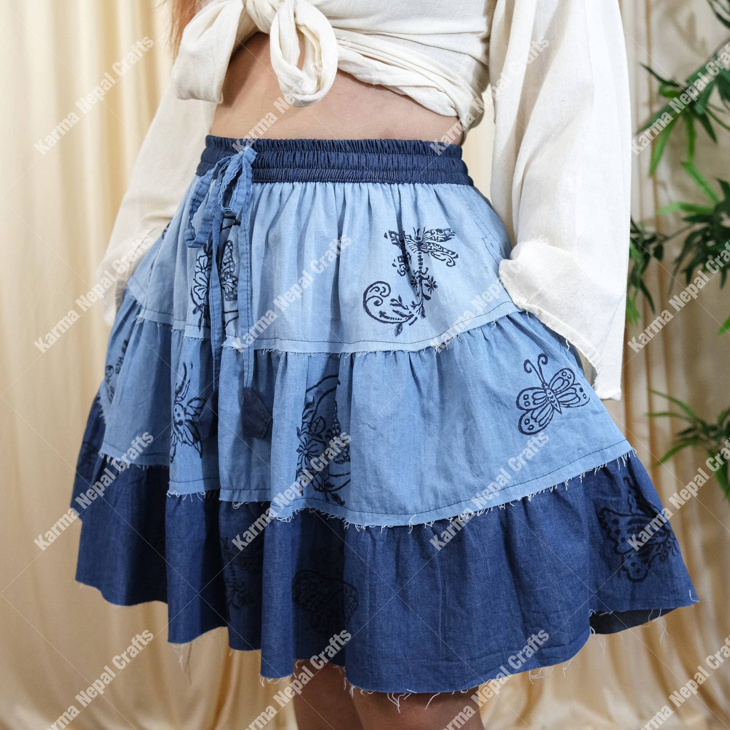 Patchwork Mini Skort with Pockets