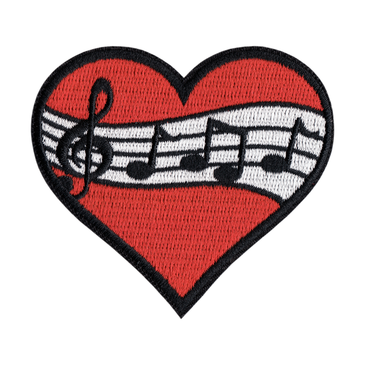 Patch - Heart Scale, Treble Clef And Music Notes Band Choir