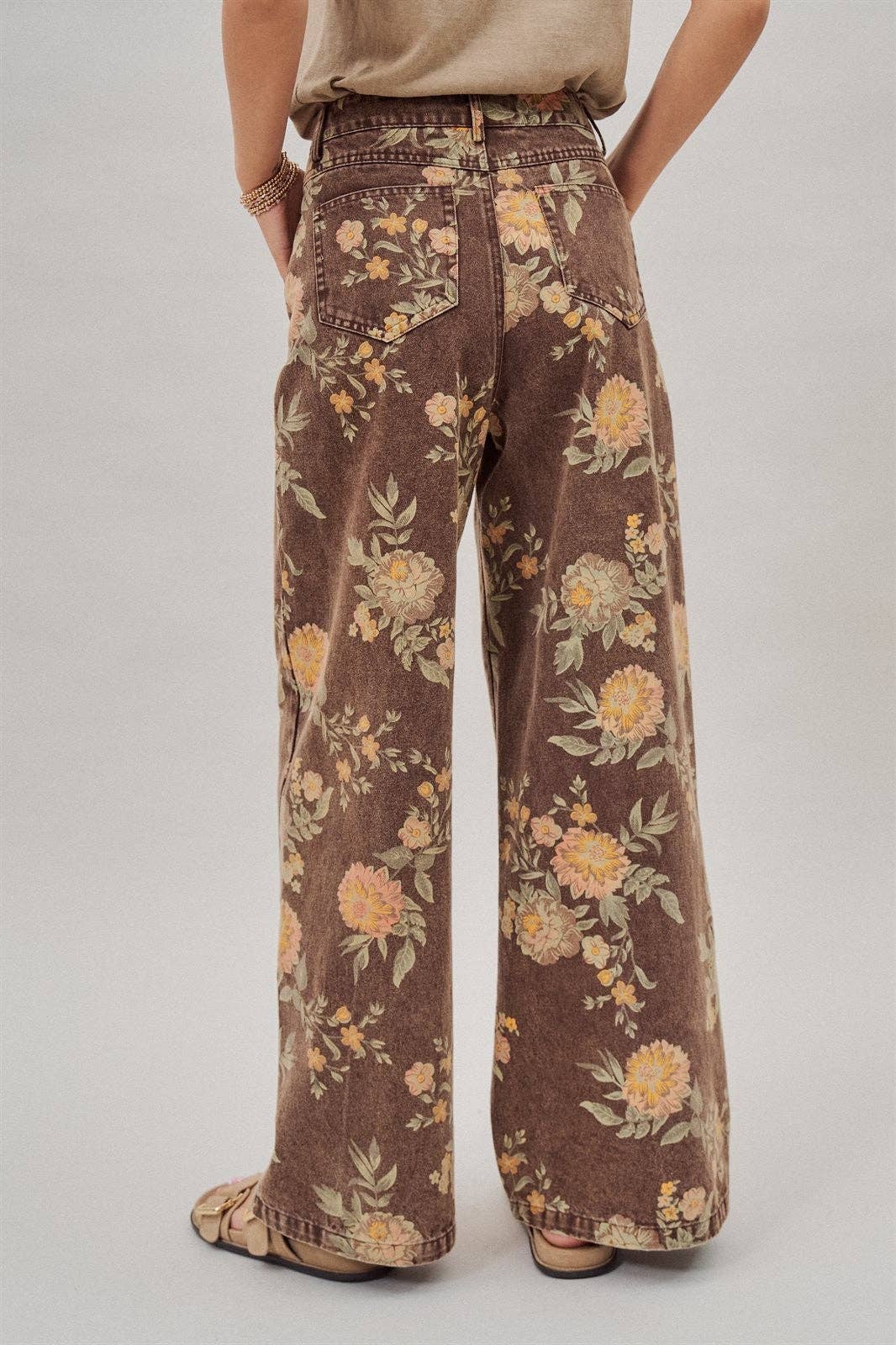 Vintage Botanical High-Rise Wide Leg Denim