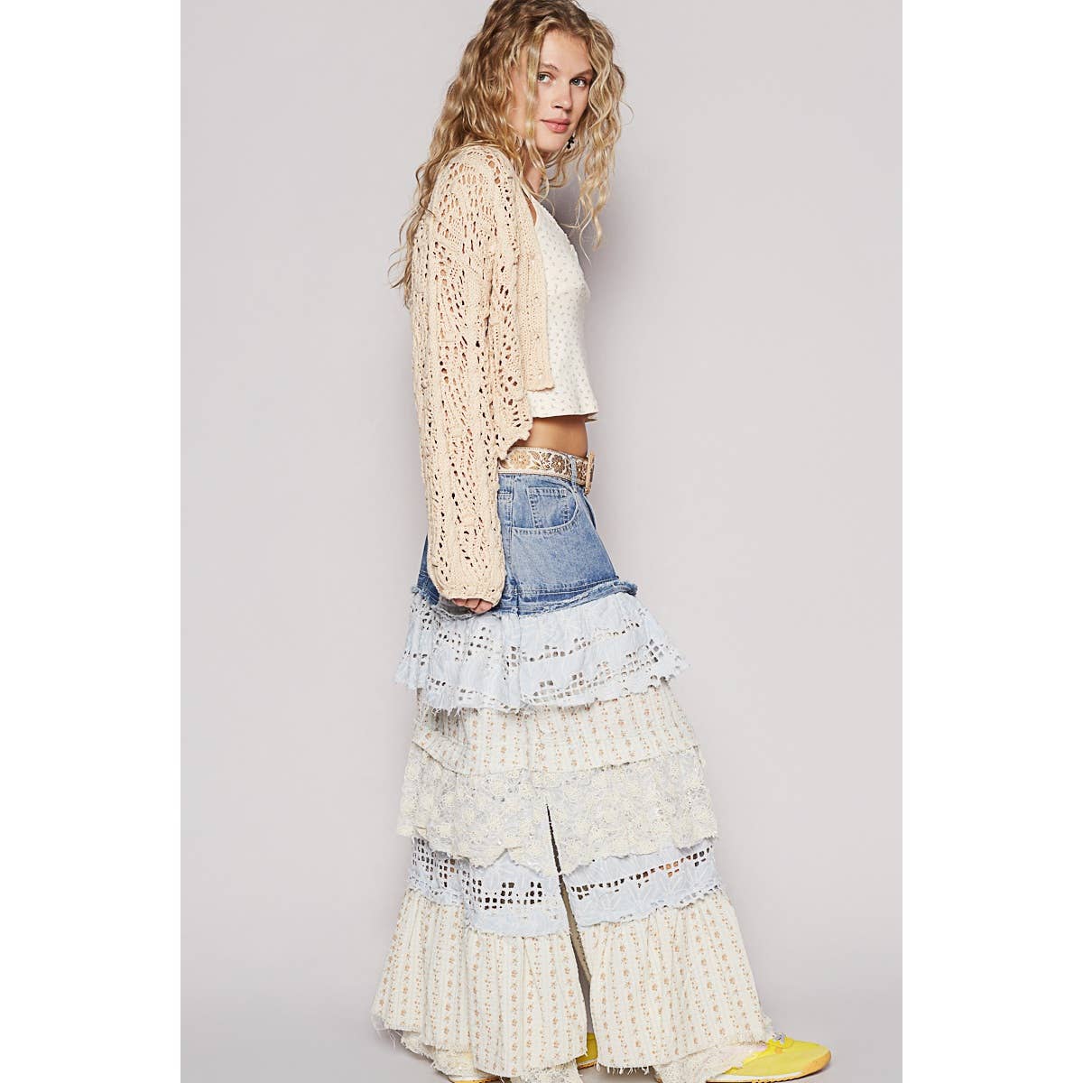 Floral Print Woven Ruffle Skirt