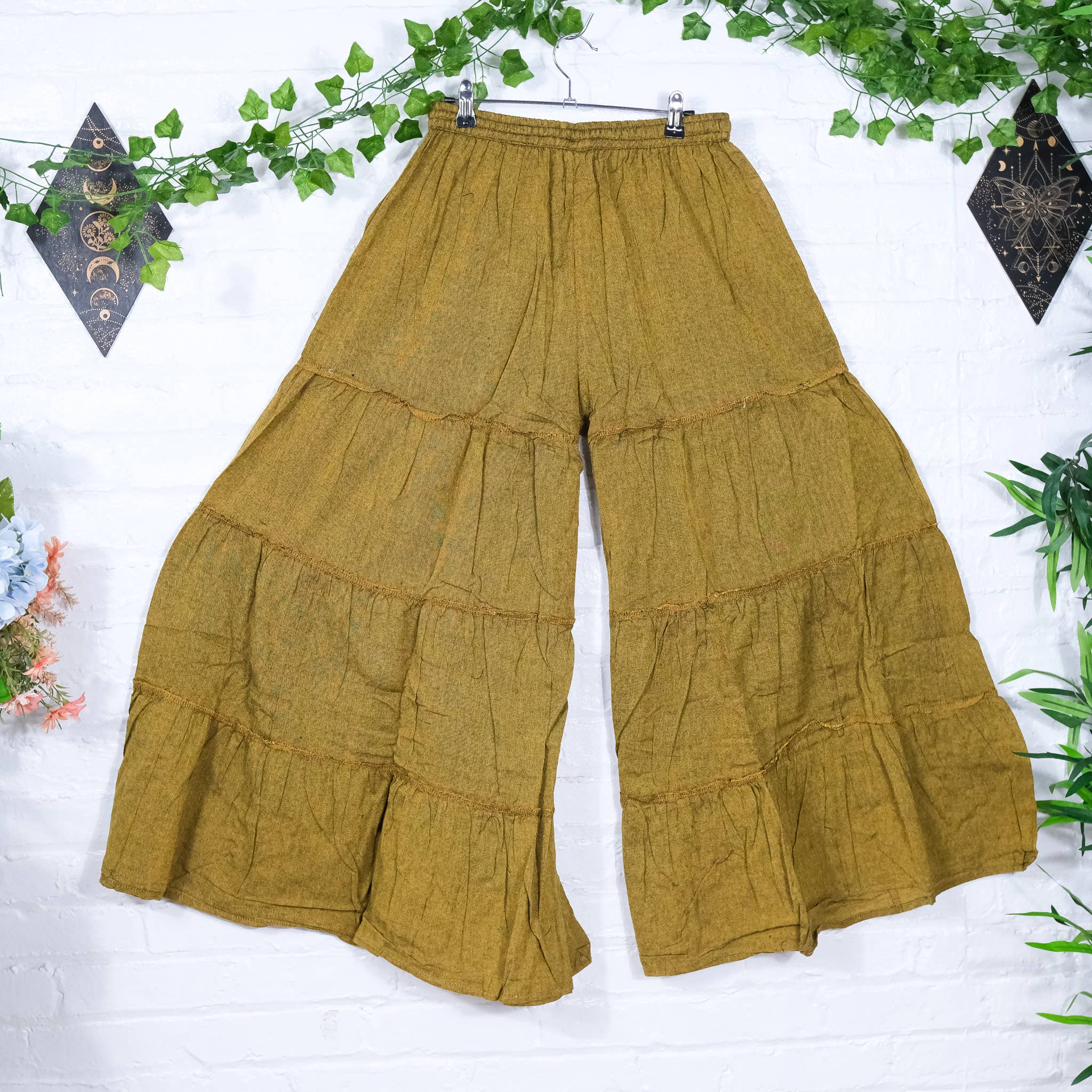 Cotton Flowy Boho Tiered Pant with Pockets