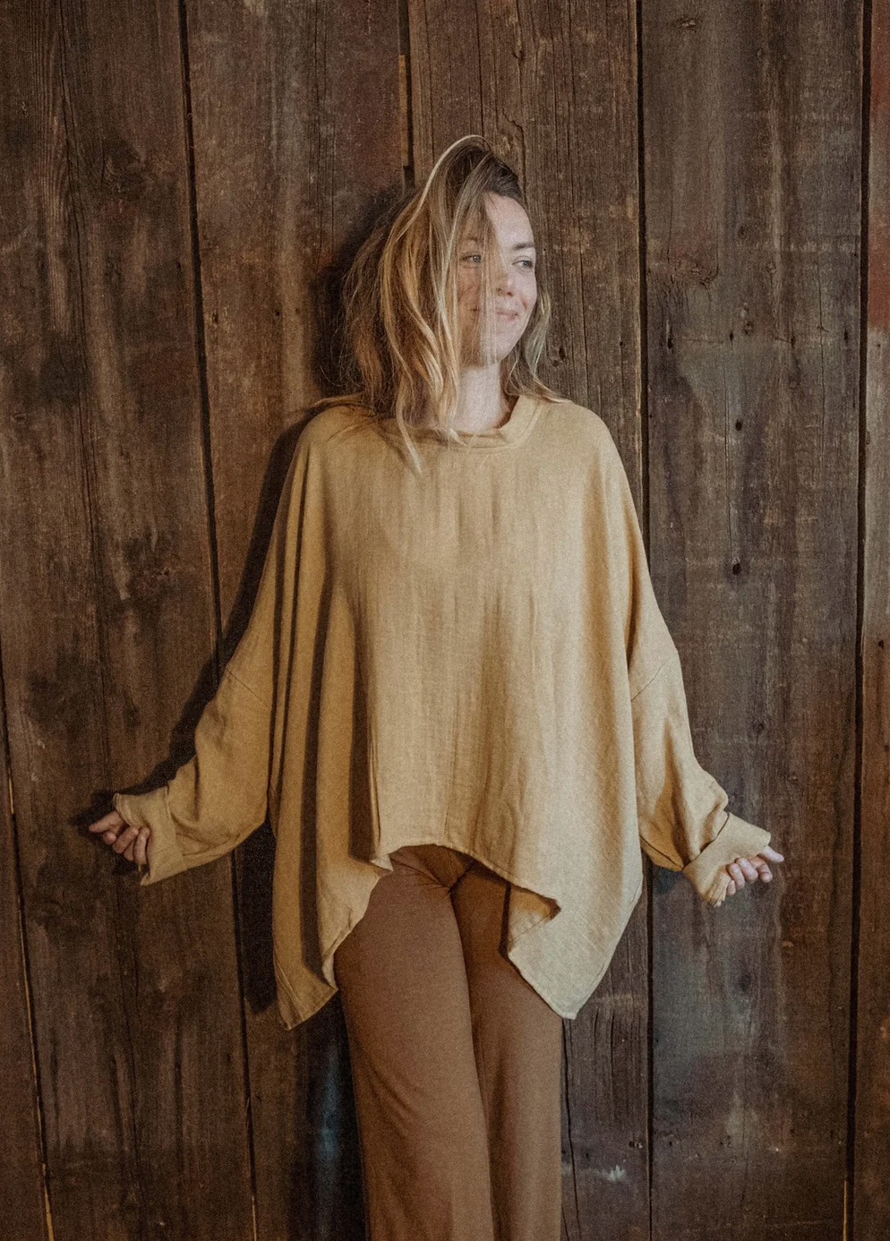 Organic Boho Unisex Pullover Flowy Shirt