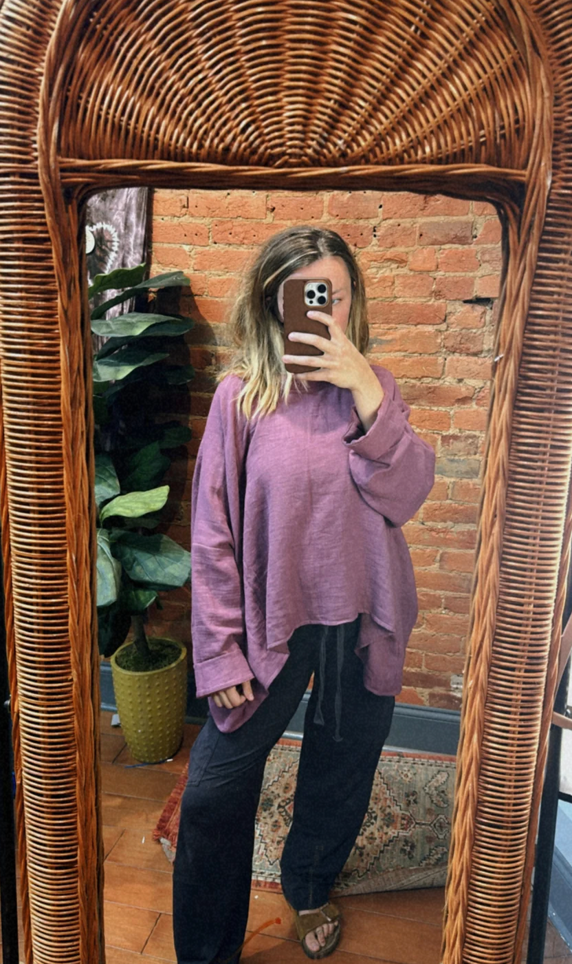 Organic Boho Unisex Pullover Flowy Shirt