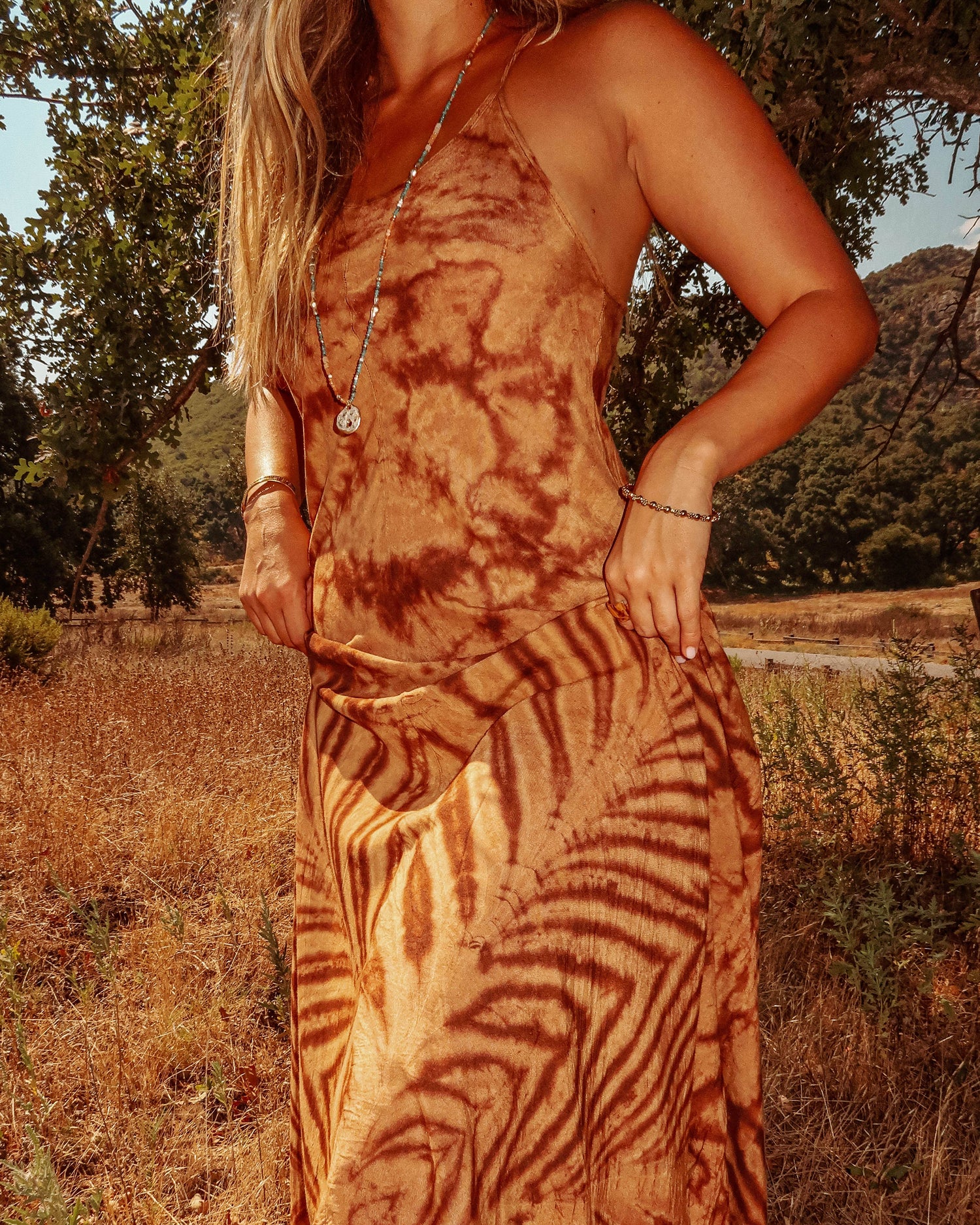 Hippie Boho Maxi Flowy Tie Dye Dress