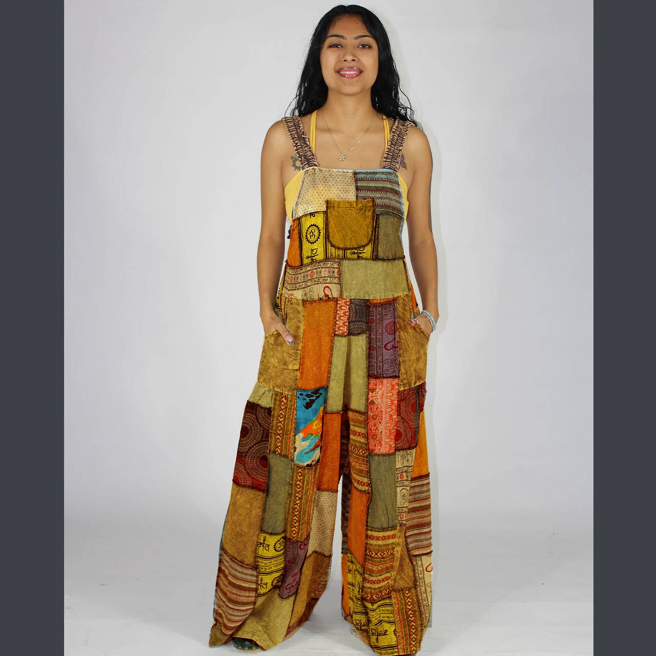 Baggy Patchwork Overalls