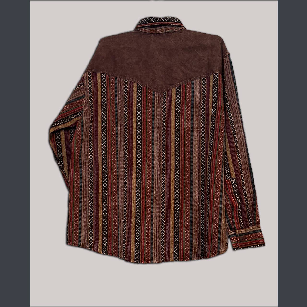 Mens Heavy Cotton Patchwork Button Up