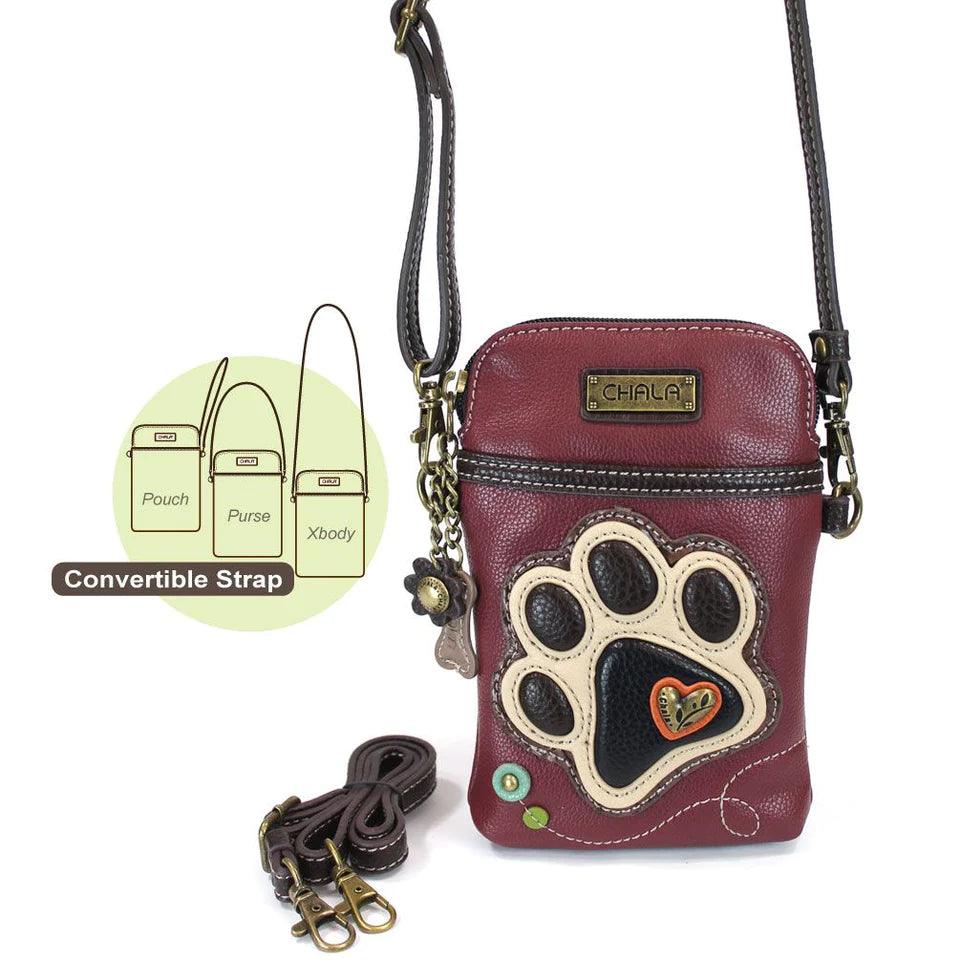 Pawprint Cellphone Crossbody Bag in Red - Random Hippie