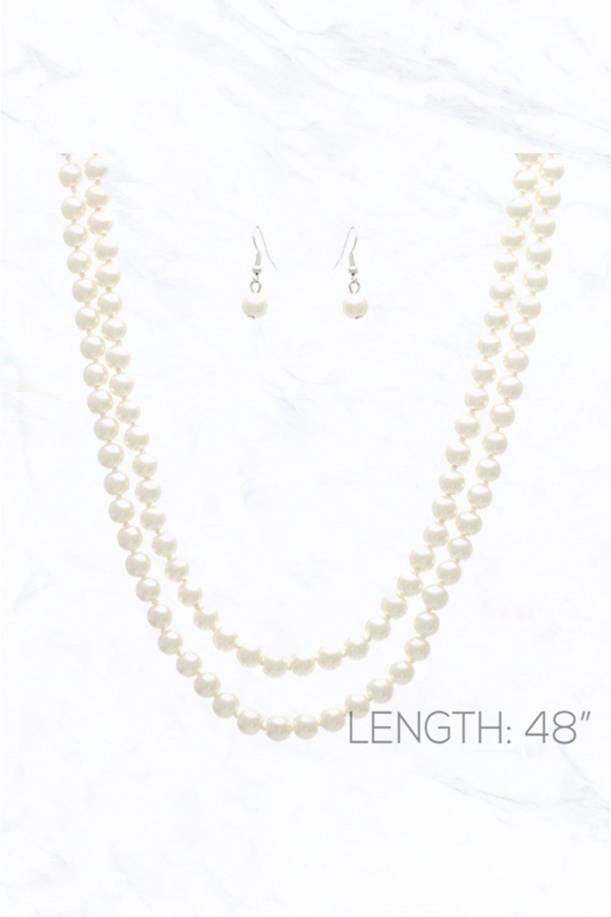 48" Pearl Necklace Set - Random Hippie
