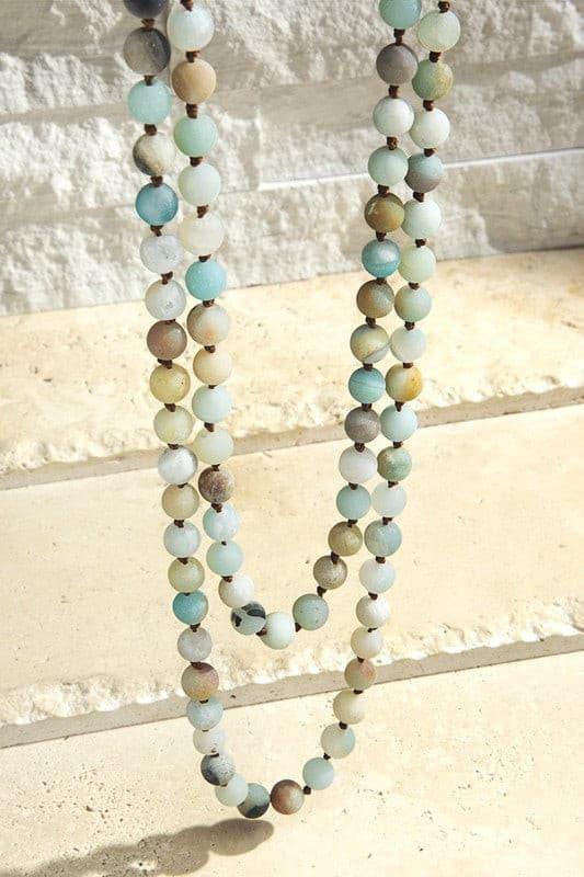 8mm 60" Semi Precious Beaded Necklace.