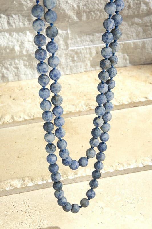 8mm 60" Semi Precious Beaded Necklace.