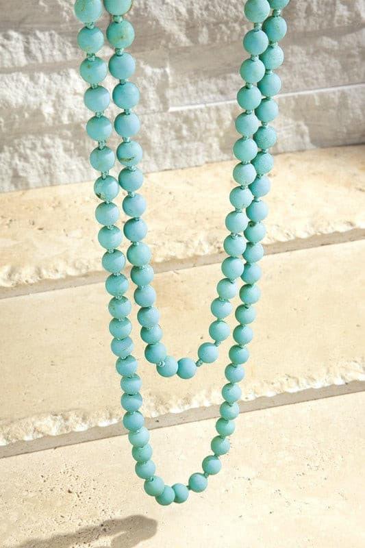 8mm 60" Semi Precious Beaded Necklace.