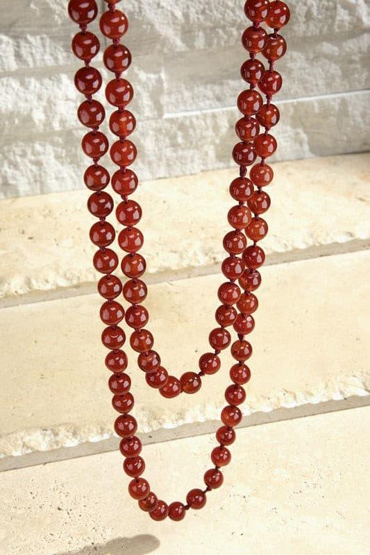 8mm 60" Semi Precious Beaded Necklace.