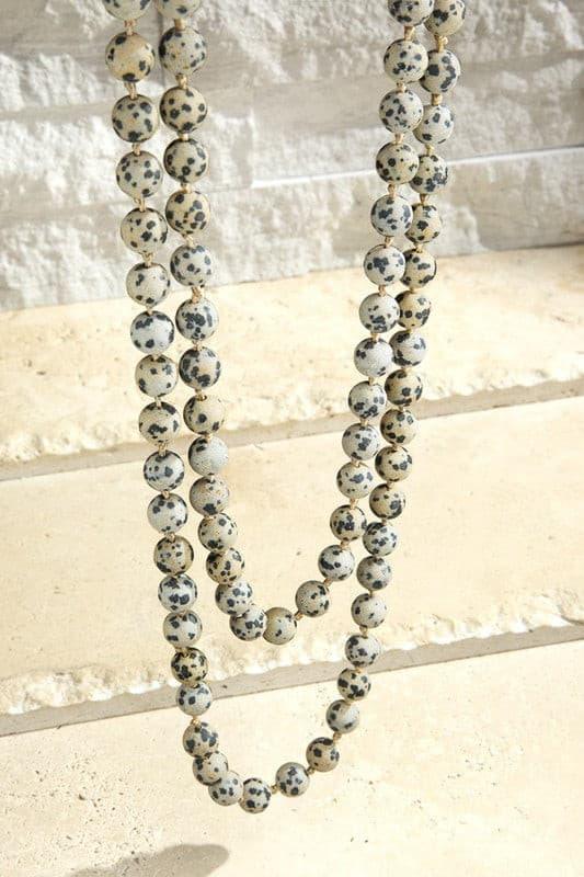 8mm 60" Semi Precious Beaded Necklace.