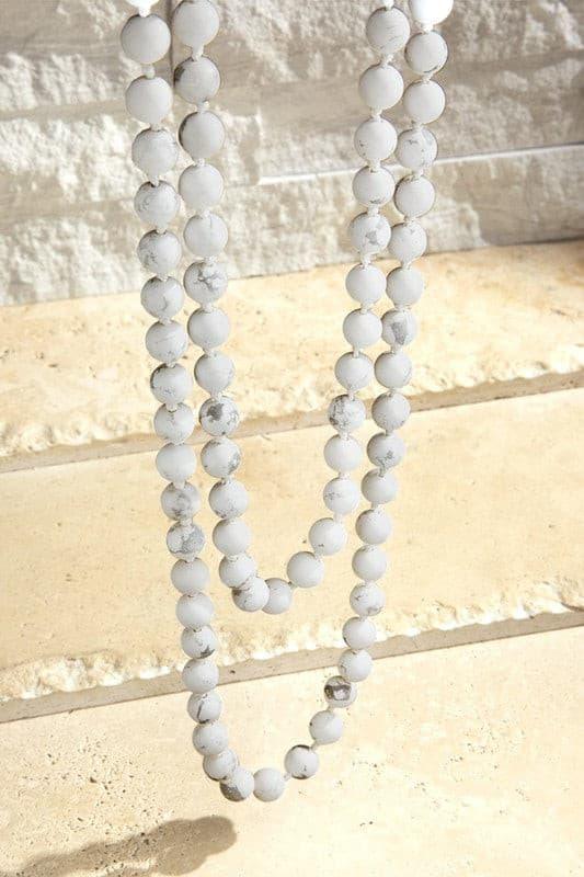 8mm 60" Semi Precious Beaded Necklace.