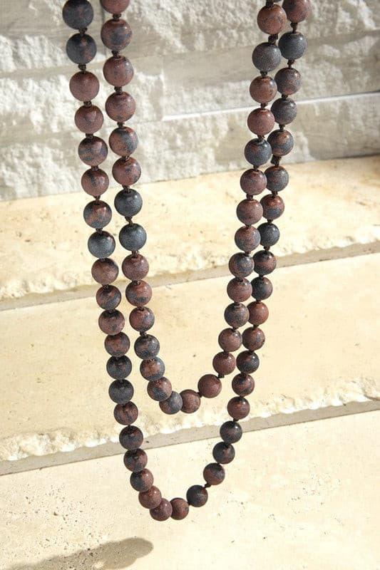 8mm 60" Semi Precious Beaded Necklace.