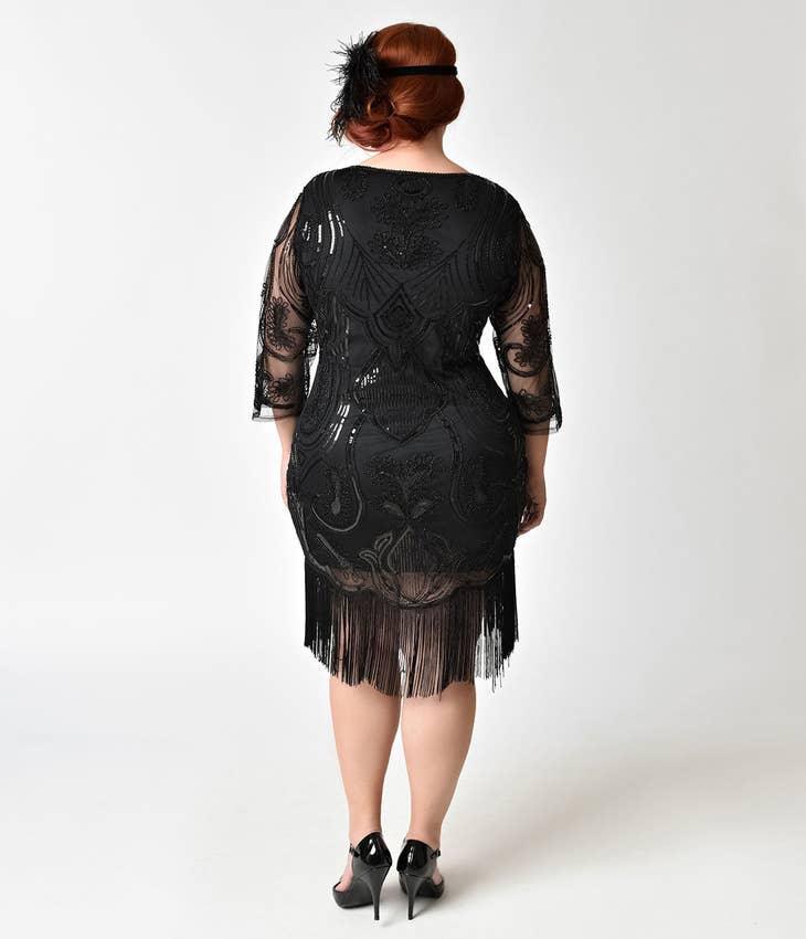Black Beaded & Sequin Flapper Dress - Random Hippie