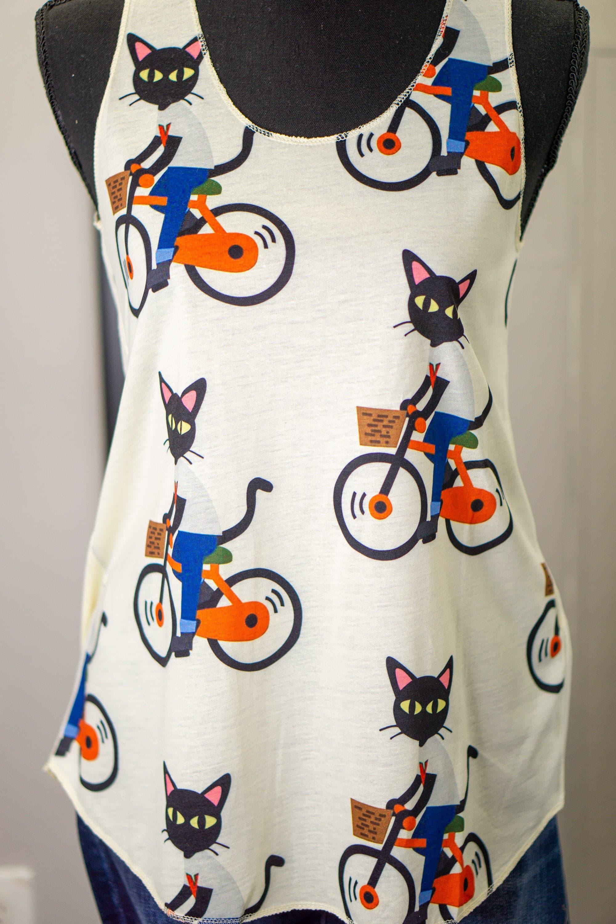 Black Cat on a Bike Tank Top - Random Hippie