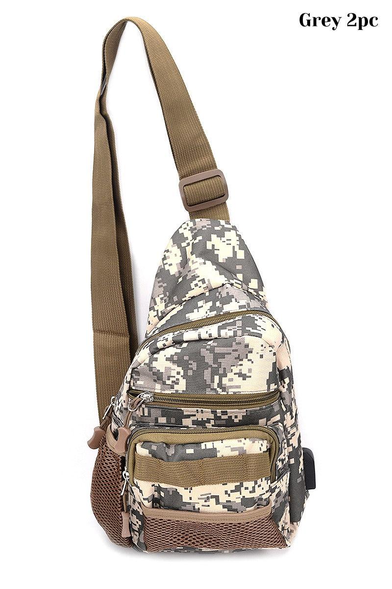 Camo Sling Backpack.