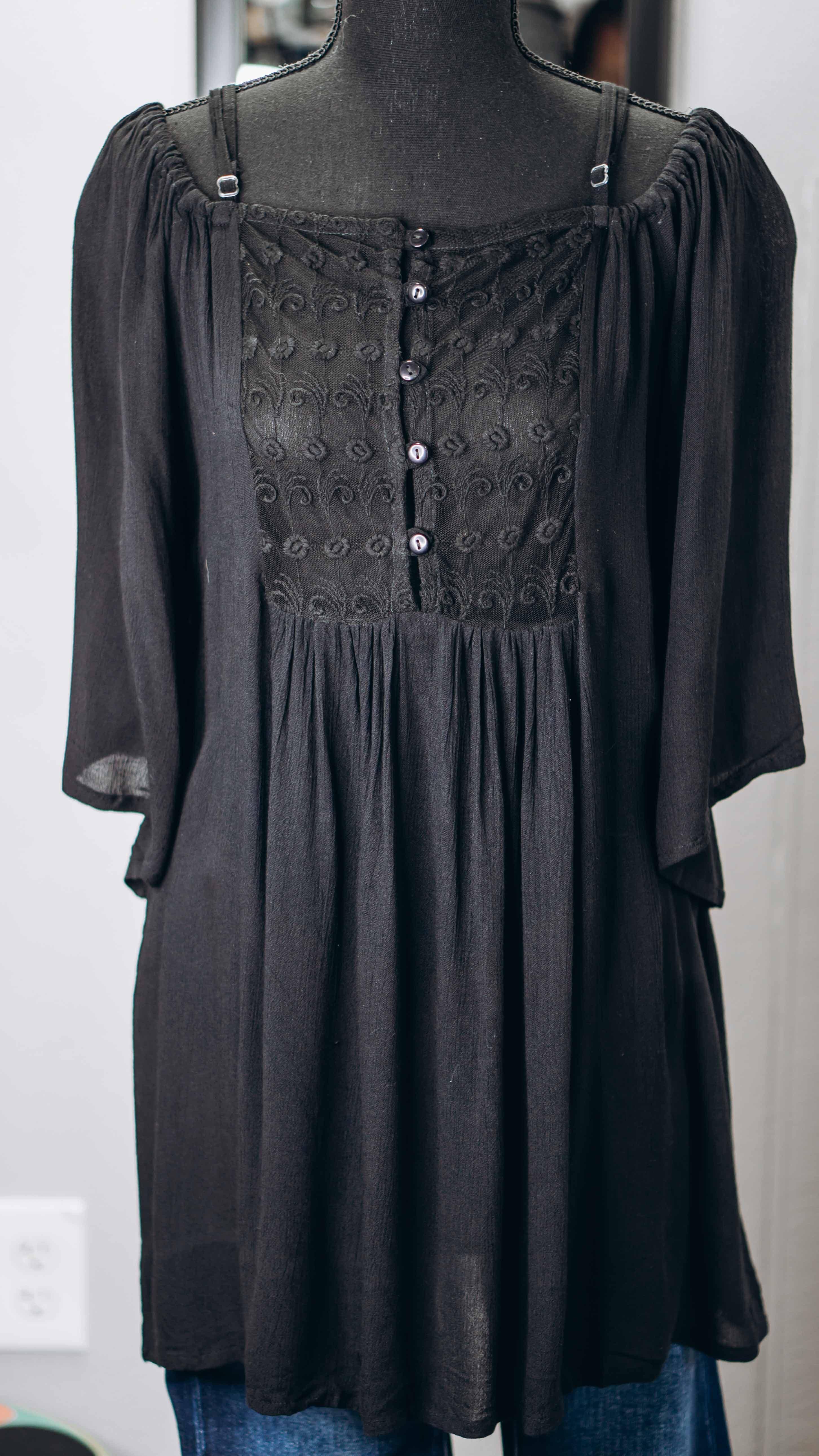 Free Spirit Crepe and Lace Off Shoulder Blouse - Random Hippie