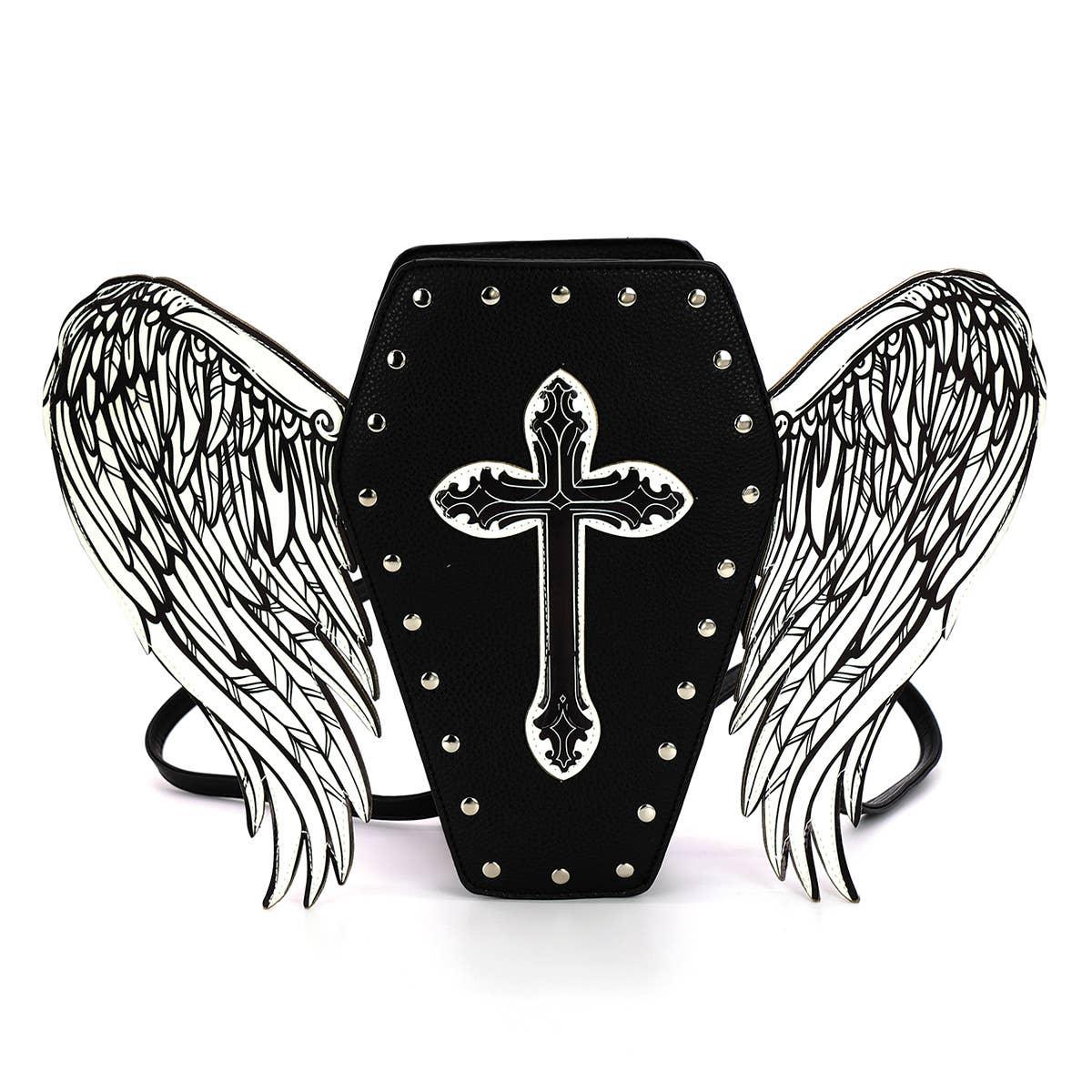 Glow in the Dark Coffin Bag w/ Angel Wings - Random Hippie