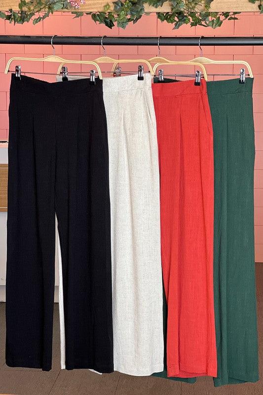 High Waist Linen Pants - Random Hippie