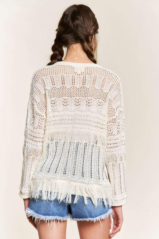 Lightweight Knit Crochet Sweater - Random Hippie