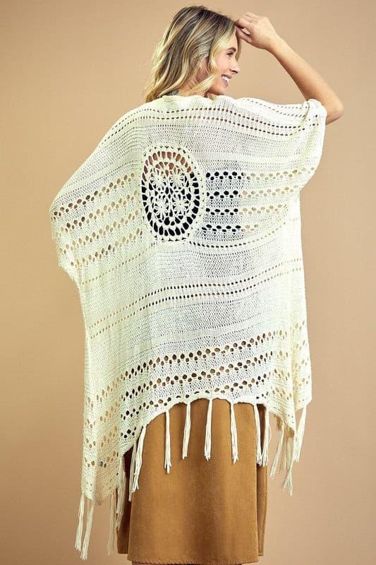 Loose Knit Fringe Cardigan.