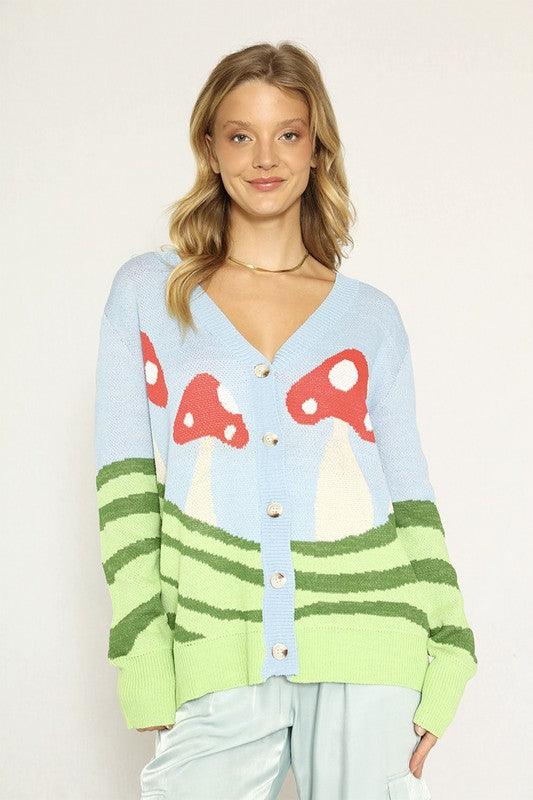 Mushroom Field Knit Cardigan - Random Hippie
