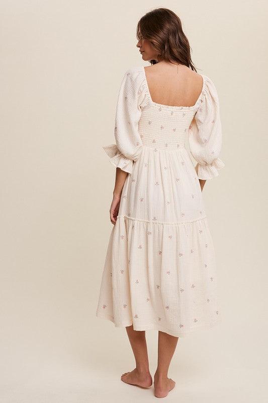 Puff Sleeve Maxi Dress - Random Hippie