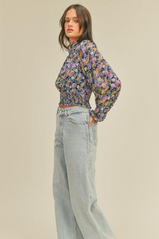 Smocked Waist Open Back Choker Top - Random Hippie