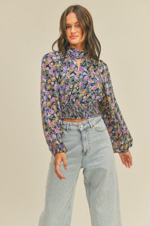 Smocked Waist Open Back Choker Top - Random Hippie